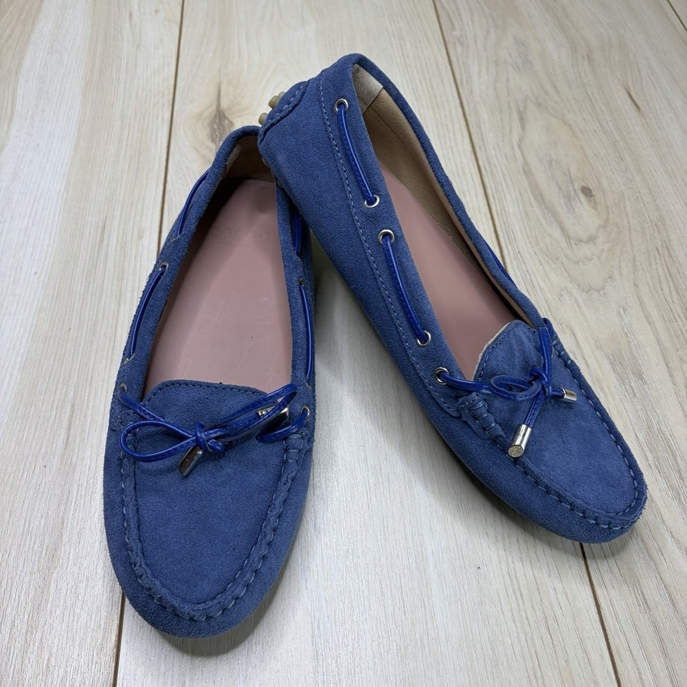 SACOOR Brothers Women's 39 8.5 - BLUE SUEDE DRIVING Moccasins / LOAFERS